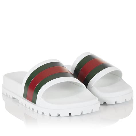 gucci web slides mens white|men Gucci slides size 12.